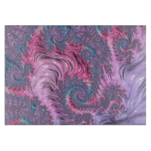 Farbige Boho-Hippie-Groovy-Trippy-Pastell-Fraktal Schneidebrett