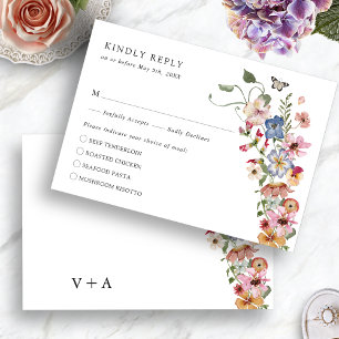 Farbige Boho-Mahlzeiten RSVP Karte