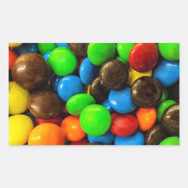 Farbige Bonbons Rechteckiger Aufkleber (Vorderseite)