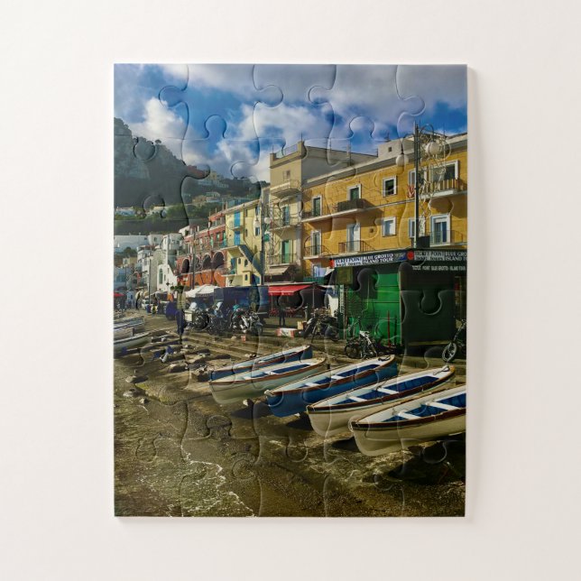 Farbige Boote im Hafen von Capri, Italien Puzzle (Vertikal)