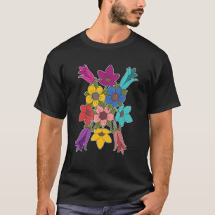 Farbige Botanik Blume Blüten Garten Schöne T-Shirt