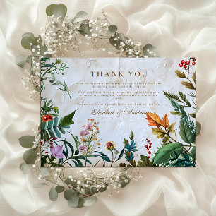Farbige Botanische Beeren-Hochzeit Dankeskarte