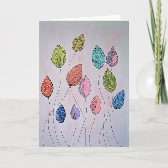 Farbige botanische Blätter Karte (Vorderseite)