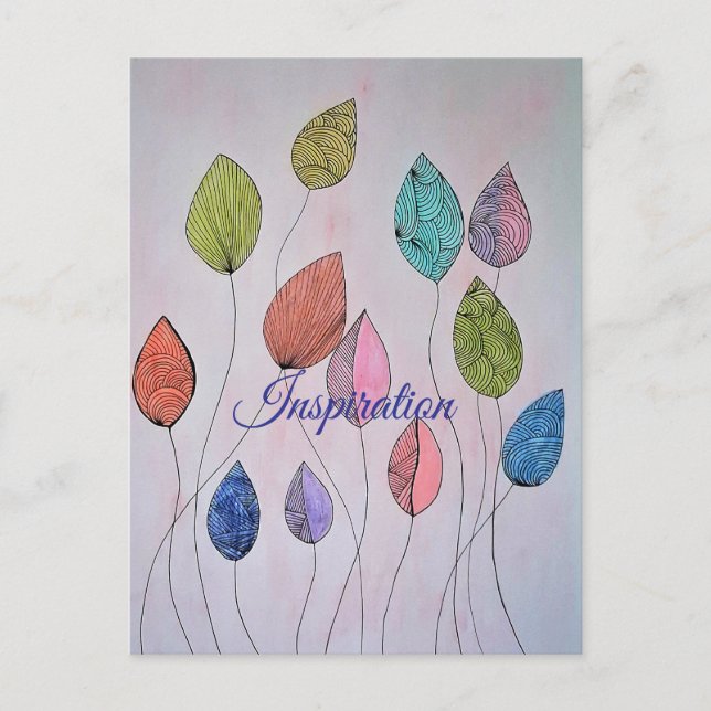 Farbige botanische Blätter Postkarte (Vorderseite)