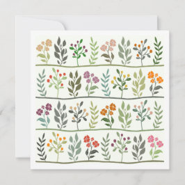 Farbige botanische Rhapsodie Florale Silhouette-Ku Feiertagskarte