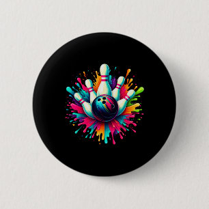 Farbige Bowling Game Day Bowling Niedlich Colorspl Button