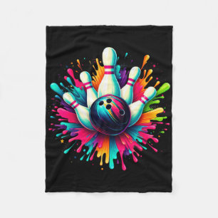 Farbige Bowling Game Day Bowling Niedlich Colorspl Fleecedecke