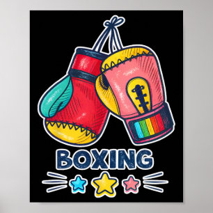 Farbige Boxhandschuhe Kunst und Sterne Poster