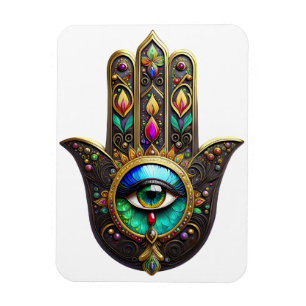 Farbige braune Gold Hamsa Regenbogenfarbe Drittes Magnet