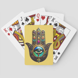 Farbige braune Gold-Hamsa-Regenbogenfarbe Drittes  Spielkarten