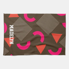 Farbige braune orange geometrische personalisierte geschirrtuch