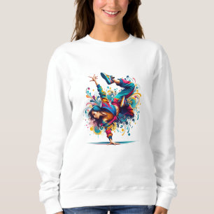 Farbige Breakdance-Girl-Kunst Sweatshirt