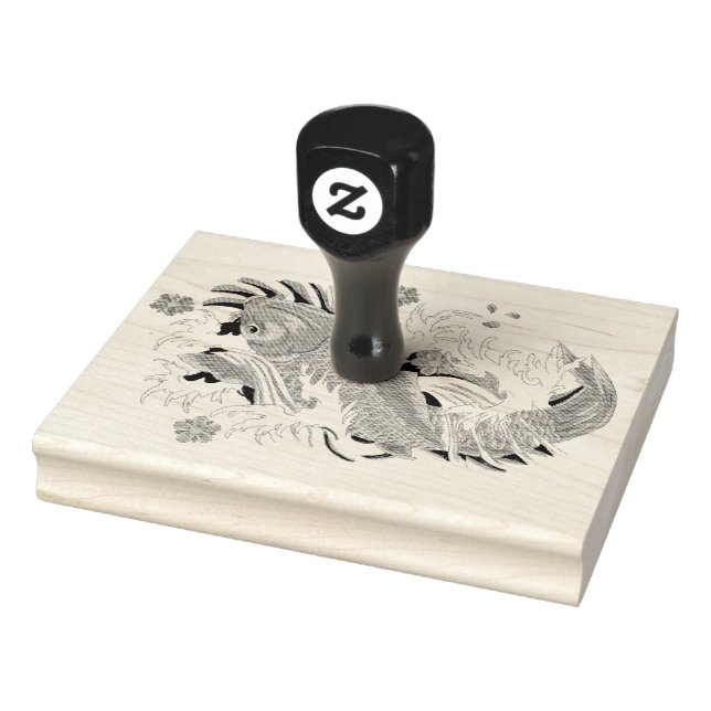 Farbige Briefmarke - Koi Carp Fish Gummistempel (Stempel)