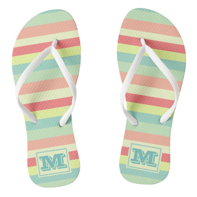Farbige Bright Streifen Moderne Monogram Flip Flops (Fußbett)