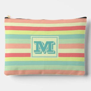 Farbige Bright Streifen Moderne Monogram Zubehörtasche