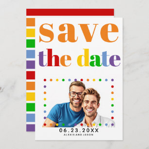 Farbige Buchstaben und Streifen orangefarbenes, sc Save The Date