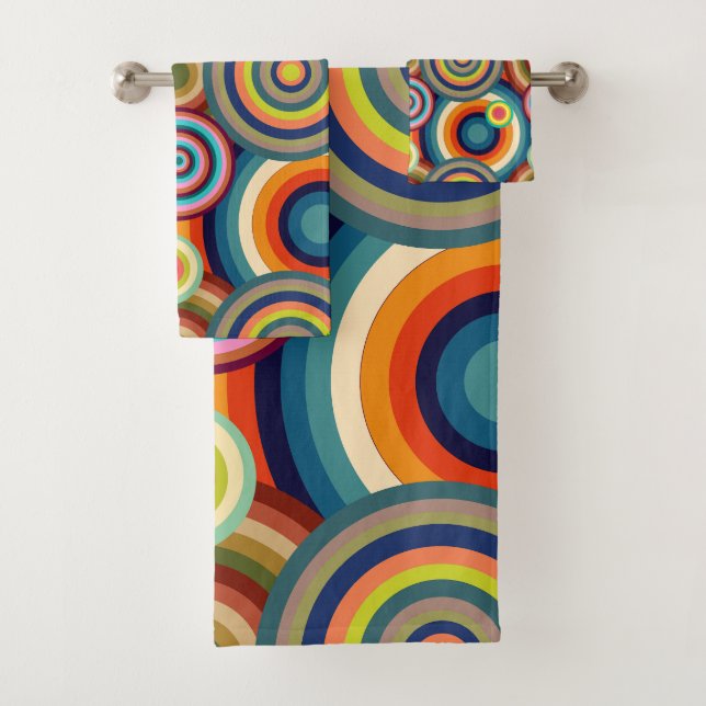Farbige Bullseyes Badhandtuch Set (Insitu)