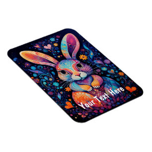 Farbige Bunny Custom Txt Magnet