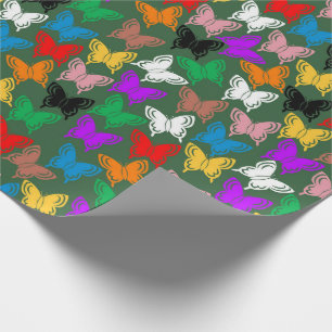 Farbige Butterfly-Silhouette Geschenkpapier