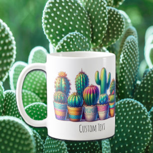 Farbige Cactus-Tasse mit benutzerdefiniertem Text Kaffeetasse