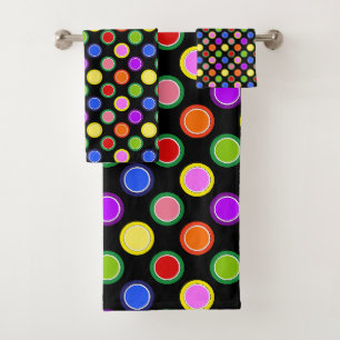 Farbige Candy Fruit Oversized Polka Punkte auf sch Badhandtuch Set