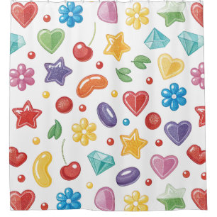 „Farbige Candy Star Duschvorhang“ Duschvorhang