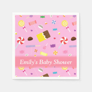 Farbige Candy-Themen-Baby-Mädchen-Party-Servietten Serviette