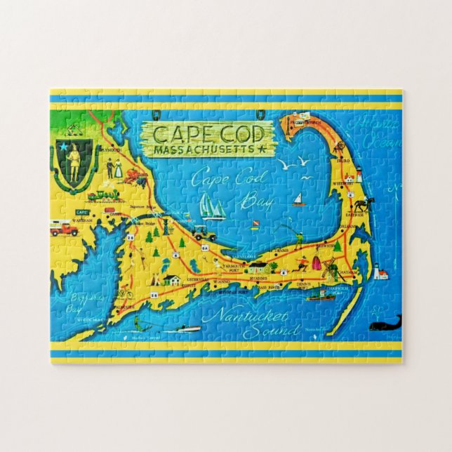 Farbige Cape Cod 11x14 Puzzle (Horizontal)