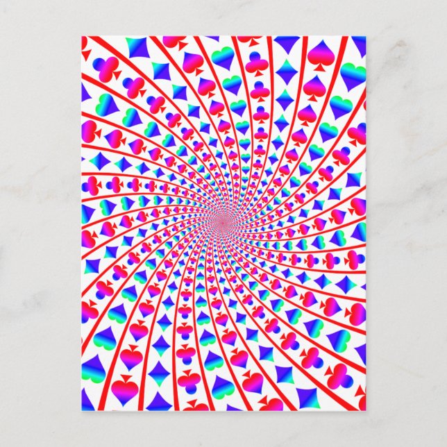 Farbige Card-Anzug Vortex Postkarte (Vorderseite)