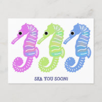 Farbige Cartoon Seashorses Fische Benutzerdefinier
