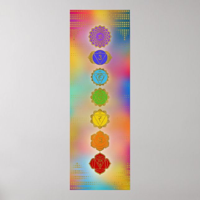 Farbige Chakras-Komposition Poster (Vorne)