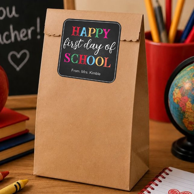 Farbige Chalkboard School Sticker (Platz) (Von Creator hochgeladen)