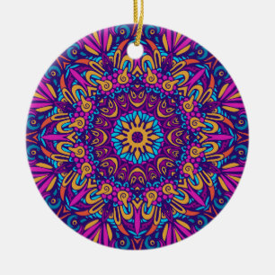 Farbige charmante Mandala-Nahtlos-Muster Keramik Ornament