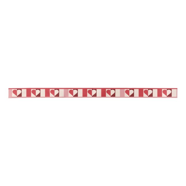 Farbige Checkerboard Herz Ribbon Satinband (Vorderseite)