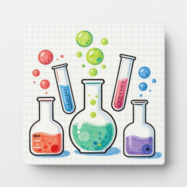 Farbige Chemie-Laborglaswaren  Fotoplatte (Vorderseite)
