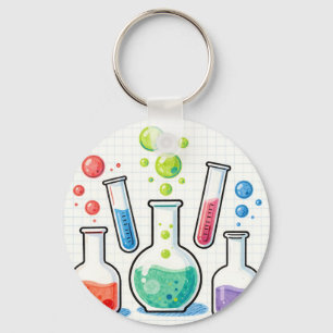 Farbige Chemie-Laborglaswaren Schlüsselanhänger