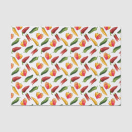 Farbige Chili-Paprikaschoten Seidenpapier