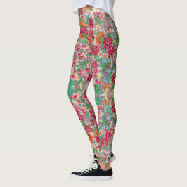 Farbige chinesische Blume Leggings - Hübsch