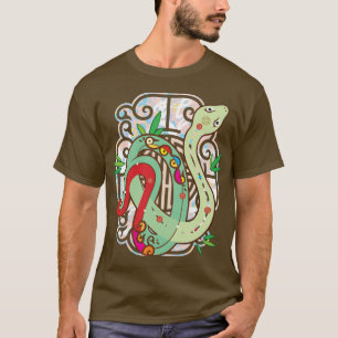 Farbige chinesische Zodiakschlange T-Shirt
