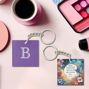 Farbige Christliche Bibelverse-Monogramm Schlüsselanhänger