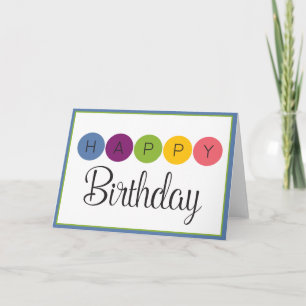 Farbige Circle Happy Birthday Card Karte