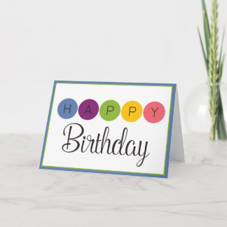 Farbige Circle Happy Birthday Card Karte