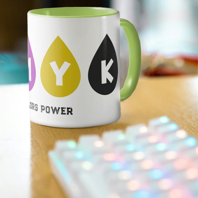 Farbige CMYK-Tintenpatronen-Tasse Tasse (Colorful CMYK Ink Drops Mug)