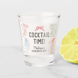 Farbige Cocktailparty Retro-Junggesellinnenabschie Schnapsglas