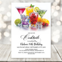Farbige Cocktails Geburtstagsfeier