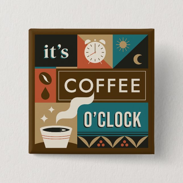 Farbige Coffee Quotes Button (Vorderseite)
