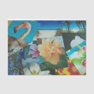 Farbige Collage auf Gewebepapier Seidenpapier