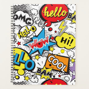 Farbige Comic-Pop-Art-Sprechblasen-Muster Planer