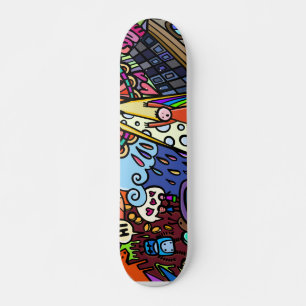 Farbige Comic Sketch Skateboard