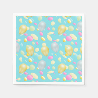 Farbige Confetti und Balloons Papier Napkins Serviette